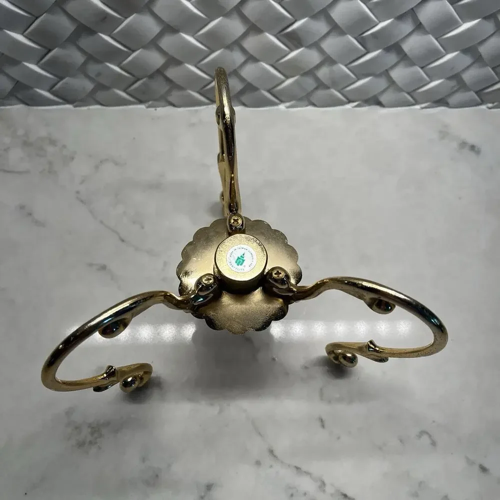 PartyLite Versailles Brass Taper candle Holder for hurricanes, vintage, decor.